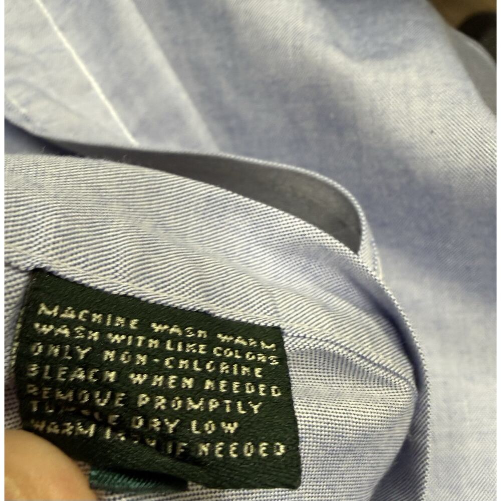 Lauren Ralph Lauren Blue Non-Iron Long Sleeve Shirt Size 17.5. 36/37 Button Down - Picture 8 of 8